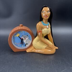Vintage 1995 Fantasma Disney Pocahontas Deluxe Musical Alarm Clock Works Rare!